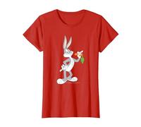 Looney Tunes Bugs Bunny Mange Une Carotte T-Shirt, Femme, Rouge, L