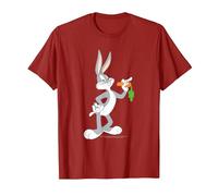 Looney Tunes Bugs Bunny Mange Une Carotte T-Shirt, Homme, Canneberge, L