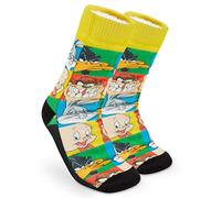 LOONEY TUNES Chaussette Hommes Fantaisie - Chaussettes Antidérapantes Rigolotes Avec Bugs Bunny et Daffy Duck - Idée Cadeau Originale (Multi),Taille Unique.