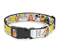 Looney Tunes Collier pour Chien avec Boucle en Plastique, 9,5 à 36,8 cm de Large