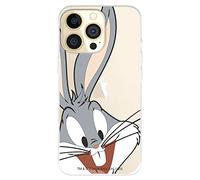 Looney Tunes Coque pour iPhone 14 Pro Officiel Bugs Bunny Silhouette transparente pour protéger votre téléphone portable Coque en silicone souple avec licence officielle Looney Tunes