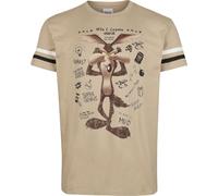 LOONEY TUNES Coyote Genius Homme T-Shirt Manches Courtes Beige XL 100% Coton Regular/Coupe Standard