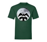 Looney Tunes Coyote Moonlight T-shirt pour homme Noir/vert bouteille/gris/bleu marine/olive/blanc, vert bouteille, L