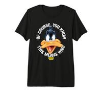 Looney Tunes Daffy Big Head This Means War T-Shirt Haut de Gamme