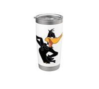 Looney Tunes Daffy Duck Orange Background Gobelet isotherme en acier inoxydable double paroi