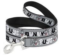 Looney Tunes Laisse pour Chien Motif Visage Souriant Gris 1,2 m de Long 1,3 cm de Large