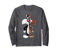 Looney Tunes Slyvester Half Skeleton Manche Longue