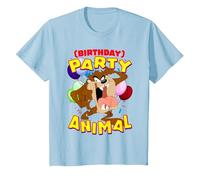 Looney Tunes Taz Birthday Party Animal T-Shirt, Enfant, Bleu Céleste, 12 Ans