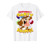 Looney Tunes Taz Birthday Party Animal T-Shirt, Homme, Blanc, 3XL