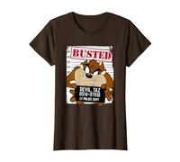 Looney Tunes TAZ Mugshot T-Shirt, Femme, Marron, XS