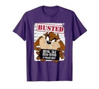 Looney Tunes TAZ Mugshot T-Shirt, Homme, Violet, 3XL