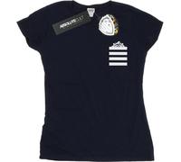 Looney Tunes - "Taz Stripes Faux Pocket" T-shirt pour femme BI26630 (S) (Bleu marine)