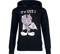 LOONEY TUNES Titi Femme Sweat-Shirt à Capuche Noir 60% Coton, 40% Polyester Regular/Coupe Standard