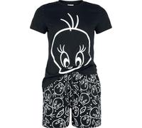 LOONEY TUNES Tweety Outlines Femme Pyjama Noir S 100% Coton Regular/Coupe Standard