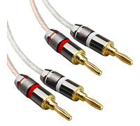 LoongGate Banana Tips Fil de Haut-Parleur HiFi, câble de Haut-Parleur pour cuivre sans oxygène Robuste et sans oxygène résistant (3m)