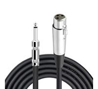 LoongGate Câble Mic XLR Femelle vers TS 6,35mm Mono Mâle Plug Asymétrique Interconnect Cordon pour Amplificateurs, Instruments de Musique, etc. 3M