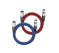 LoongGate Premium XLR Mâle vers Femelle 3 Broches en Nylon Tressé Blindé Câble de Microphone Audio équilibré Professionnel pour Mixage, Systèmes de Haut-parleurs 3 m 2 Pack