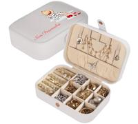 loongway Boîte à Bijoux Personnalisée - Coffret de Voyage Original à Motifs Floraux avec Nom, Organisateur en Cuir pour Boucles d’Oreilles, Colliers, Bagues - Cadeau de Noël Personnalisé pour Maman