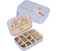 loongway Boîte à Bijoux Personnalisée - Coffret de Voyage Original à Motifs Floraux avec Nom, Organisateur en Cuir pour Boucles d’Oreilles, Colliers, Bagues - Cadeau de Noël Personnalisé pour Maman