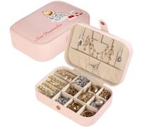loongway Boîte à Bijoux Personnalisée Coffret de Voyage Original à Motifs Floraux avec Nom, Organisateur en Cuir pour Boucles d’Oreilles, Colliers, Bagues