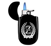 loongway Briquet personnalisé Briquet Métallique Résistant aux Tempêtes - Gaz Flamme Bleue Métallique, Cadeau Homme Exigeant Fête des Pères Luxe
