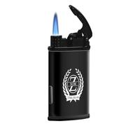 loongway Briquet personnalisé Briquet Métallique Résistant aux Tempêtes - Gaz Flamme Bleue Métallique, Cadeau Homme Exigeant Fête des Pères Luxe