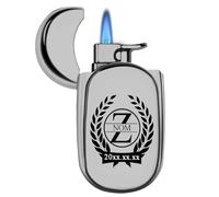 loongway Briquet Personnalisé Briquet Métallique Résistant aux Tempêtes - Gaz Flamme Bleue Métallique, Cadeau Homme Exigeant Fête des Pères Luxe