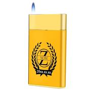 loongway Briquet personnalisé Briquet Métallique Résistant aux Tempêtes - Gaz Flamme Bleue Métallique, Cadeau Homme Exigeant Fête des Pères Luxe