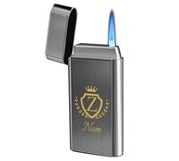 loongway Briquet Personnalisé Métallique à Gaz Con Nome personalizzato- Tempête Flamme Réglable, Idée Cadeau Homme Exigeant Anniversaire