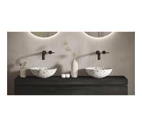 Looox Wooden Meuble sous lavabo - façade plate - 2 tiroirs - évacuation gauche et droite - 120x45x46 cm - noir wdb1200bl-2