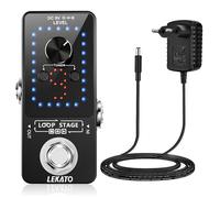 Looper Guitar Pedal avec alimentation, LEKATO 9 boucles 40 minutes d'enregistrement Temps Accordeur intégré Overdub illimité Pédale d'effet looper électronique pour guitare basse électrique