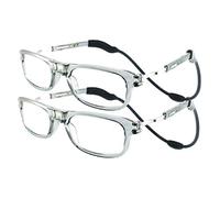 Loopies Lunette de lecture magnétique unisexe réglable pliable Connexion frontale UVA Résistant aux rayures Étui et chiffon, gris