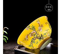 LOOPIG Jingdezhen Bol unique en émail Style chinois Rétro Fleur Oiseau Motif Jingdezhen Vaisselle en céramique