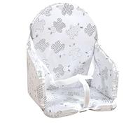 Looping Coussin de chaise haute bébé Lapin Pyjama – PVC imperméable, avec sangles, Fabriqué France