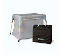 Looping Lit Pliant Bébé de Voyage | Pieds Bois, Tissu Recyclé | Gris Chiné