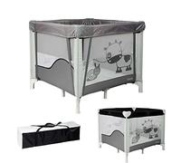 Parc Bébé Pliant 90x90cm avec Rehausse 2 Niveaux Black Emotion