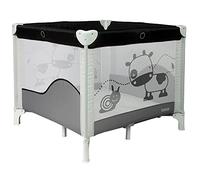 Looping - Parc Bébé Pliable 90x90 cm - Jusqu'à 15kg - Compact - Pliage Facile - Coté Filet pour Surveiller Bébé - Sac De Transport - Noir Emotion
