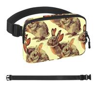 Looping Rabbits Sac banane imperméable avec sangles réglables pour homme et femme, avec poches à fermeture éclair, pour entraînement, course à pied, voyage, randonnée, multicolore, taille unique,