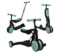 Looping SCOOTIZZ Draisienne Evolutive 5 en 1 avec Barre de poussée/Tricycle Bébé Évolutif/Trottinette Enfant | avec Barre de poussée, Vert Amande