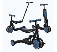 Looping SCOOTIZZ | Draisienne Évolutive 5en1 avec Barre de Direction | Tricycle Bébé | Vélo sans Pédales | Trottinette 3 Roues & 2 Roues | Pédales Amovibles | 12 Mois Jusqu’à 6 Ans | 50kg Max | Bleu