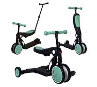 Looping SCOOTIZZ Draisienne Evolutive 5 en 1 avec Barre de poussée/Tricycle Bébé Évolutif/Trottinette Enfant | avec Barre de poussée, Vert Amande