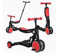 Looping SCOOTIZZ | Draisienne Évolutive 5en1 avec Barre de Direction | Tricycle Bébé | Vélo sans Pédales | Trottinette 3 Roues & 2 Roues | Pédales Amovibles | Dès 12 Mois Jusqu’à 6 Ans | 50kg Max