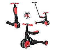 Looping SCOOTIZZ | Draisienne Évolutive 5en1 avec Barre de Direction | Tricycle Bébé | Vélo sans Pédales | Trottinette 3 Roues & 2 Roues | Pédales Amovibles | 12 Mois Jusqu’à 6 Ans | 50kg Max | Rouge