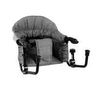 Looping Siège de table bébé pliable – Fixation sécurisée 4 points, nomade et compact – Gris chiné
