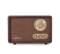LoopTone FM Radio AM Radio en Bois rétro avec Bluetooth Play Mp3 et antenne Haut-Parleur intégré pour Le Salon Cuisine