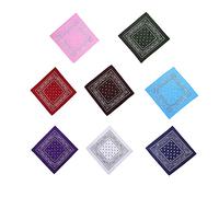 Loopunk 16 pièce Bandanas,Fichu Mouchoir Unisexe Bandeau de Cheveux Echarpe de Cou Multicolore pour Homme et Femme,Foulards Paisley (55 x 55 cm)