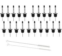 Loopunk 20 Entonnoirs en Acier Inoxydable pour Bouteilles - Bec Conique Long avec Bouchons Anti-Poussière | Pour Spiritueux, Huile d'Olive, Vinaigre, Sirop et Café | Qualité Alimentaire, Kit Complet