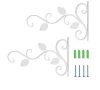 Loopunk Crochet Suspension Plante 2 Pcs Suspension Mural Plante Crochets,Porte Plante Mural,Crochet Panier à Fleurs Mural en Fer Forgé pour Plantes Suspendues/Lanternes/Carillons éoliens(Blanc)