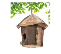 Loopunk Nid pour oiseaux en bois, naturel maison d'oiseaux en bois, nids d'oiseaux pour jardin extérieur patio nid décoratif
