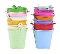 LOOR 12pcs Jardiniere pour Fleurs Mini Seaux Metal Decoration De Table (Couleur Aleatoire)